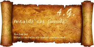 Antalóczi Gazsó névjegykártya